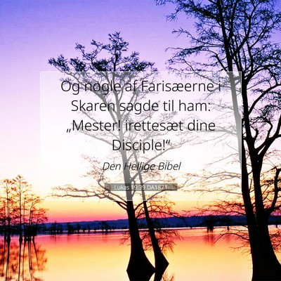 Picture 07 - Lukas 19:39 DA1871 - Og nogle af Farisæerne i Skaren sagde til ham: - Bible Verse Picture
