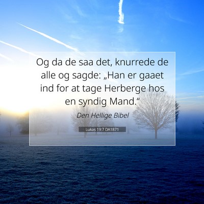 Picture 07 - Lukas 19:7 DA1871 - Og da de saa det, knurrede de alle og sagde: - Bible Verse Picture