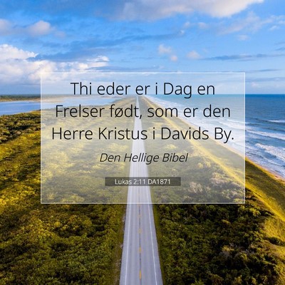 Picture 07 - Lukas 2:11 DA1871 - Thi eder er i Dag en Frelser født, som er den - Bible Verse Picture