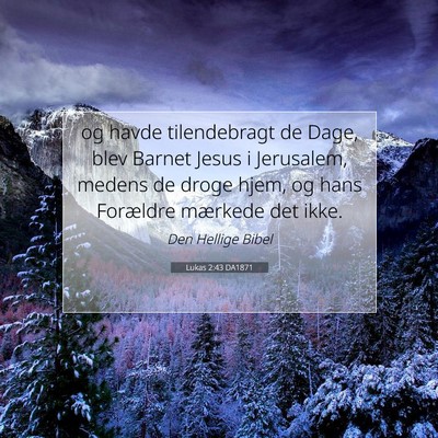 Picture 07 - Lukas 2:43 DA1871 - og havde tilendebragt de Dage, blev Barnet Jesus - Bible Verse Picture