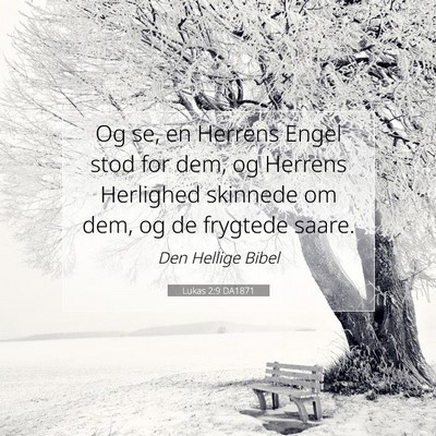Picture 07 - Lukas 2:9 DA1871 - Og se, en Herrens Engel stod for dem, og Herrens - Bible Verse Picture