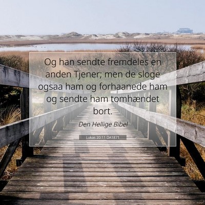 Picture 07 - Lukas 20:11 DA1871 - Og han sendte fremdeles en anden Tjener; men de - Bible Verse Picture