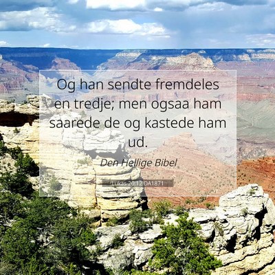 Picture 07 - Lukas 20:12 DA1871 - Og han sendte fremdeles en tredje; men ogsaa ham - Bible Verse Picture