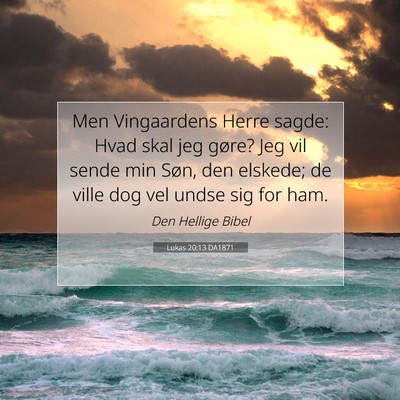Picture 07 - Lukas 20:13 DA1871 - Men Vingaardens Herre sagde: Hvad skal jeg gøre? - Bible Verse Picture