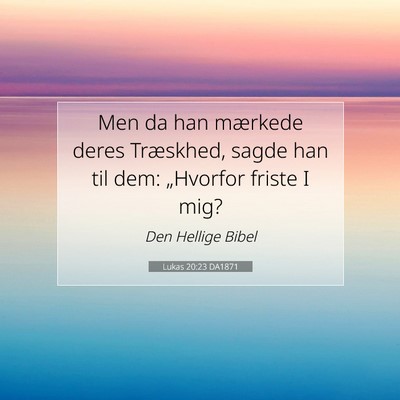 Picture 07 - Lukas 20:23 DA1871 - Men da han mærkede deres Træskhed, sagde han - Bible Verse Picture