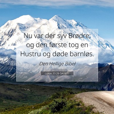 Picture 07 - Lukas 20:29 DA1871 - Nu var der syv Brødre; og den første tog en - Bible Verse Picture