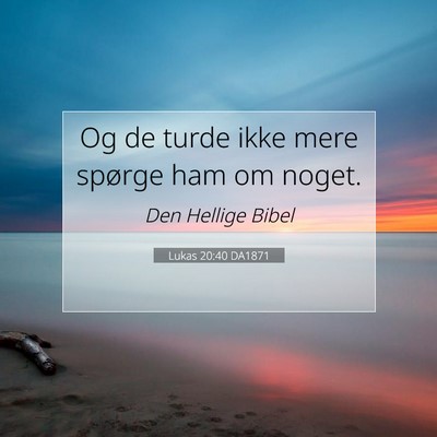 Picture 07 - Lukas 20:40 DA1871 - Og de turde ikke mere spørge ham om - Bible Verse Picture