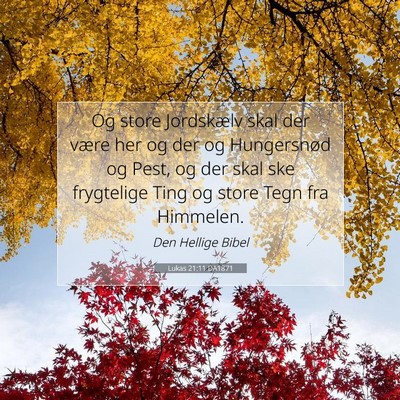Picture 07 - Lukas 21:11 DA1871 - Og store Jordskælv skal der være her og der og - Bible Verse Picture