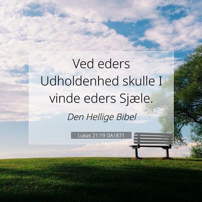 Picture 07 - Lukas 21:19 DA1871 - Ved eders Udholdenhed skulle I vinde eders - Bible Verse Picture