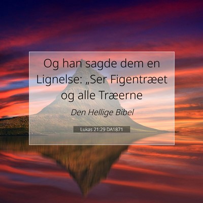 Picture 07 - Lukas 21:29 DA1871 - Og han sagde dem en Lignelse: „Ser Figentræet - Bible Verse Picture