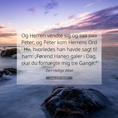 Picture 07 - Lukas 22:61 DA1871 - Og Herren vendte sig og saa paa Peter; og Peter - Bible Verse Picture