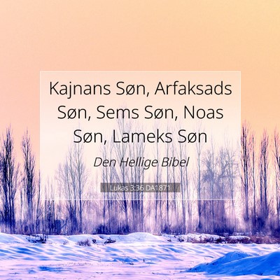 Picture 07 - Lukas 3:36 DA1871 - Kajnans Søn, Arfaksads Søn, Sems Søn, Noas - Bible Verse Picture
