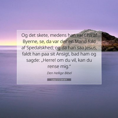 Picture 07 - Lukas 5:12 DA1871 - Og det skete, medens han var i en af Byerne, se, - Bible Verse Picture