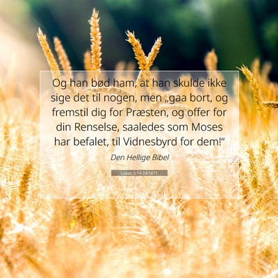 Picture 07 - Lukas 5:14 DA1871 - Og han bød ham, at han skulde ikke sige det til - Bible Verse Picture