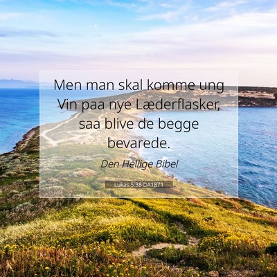 Picture 07 - Lukas 5:38 DA1871 - Men man skal komme ung Vin paa nye Læderflasker, - Bible Verse Picture