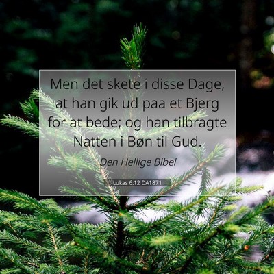 Picture 07 - Lukas 6:12 DA1871 - Men det skete i disse Dage, at han gik ud paa et - Bible Verse Picture