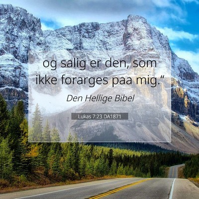 Picture 07 - Lukas 7:23 DA1871 - og salig er den, som ikke forarges paa - Bible Verse Picture