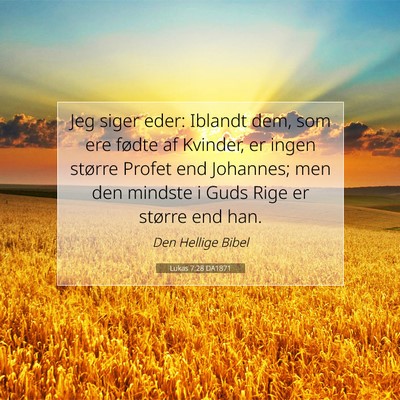 Picture 07 - Lukas 7:28 DA1871 - Jeg siger eder: Iblandt dem, som ere fødte af - Bible Verse Picture