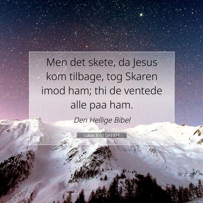 Picture 07 - Lukas 8:40 DA1871 - Men det skete, da Jesus kom tilbage, tog Skaren - Bible Verse Picture