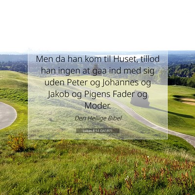 Picture 07 - Lukas 8:51 DA1871 - Men da han kom til Huset, tillod han ingen at gaa - Bible Verse Picture