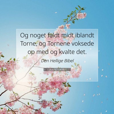 Picture 07 - Lukas 8:7 DA1871 - Og noget faldt midt iblandt Torne, og Tornene - Bible Verse Picture