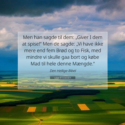 Picture 07 - Lukas 9:13 DA1871 - Men han sagde til dem: „Giver I dem at - Bible Verse Picture