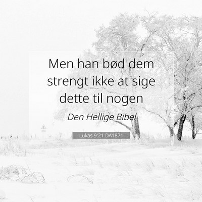Picture 07 - Lukas 9:21 DA1871 - Men han bød dem strengt ikke at sige dette til - Bible Verse Picture