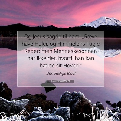 Picture 07 - Lukas 9:58 DA1871 - Og Jesus sagde til ham: „Ræve have Huler, og - Bible Verse Picture