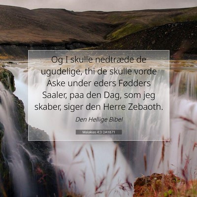 Picture 07 - Malakias 4:3 DA1871 - Og I skulle nedtræde de ugudelige, thi de skulle - Bible Verse Picture