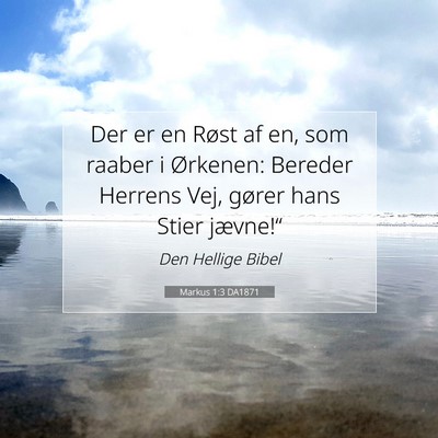 Picture 07 - Markus 1:3 DA1871 - Der er en Røst af en, som raaber i Ørkenen: - Bible Verse Picture