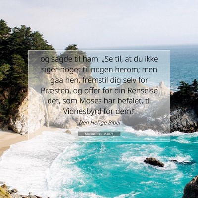 Picture 07 - Markus 1:44 DA1871 - og sagde til ham: „Se til, at du ikke siger - Bible Verse Picture
