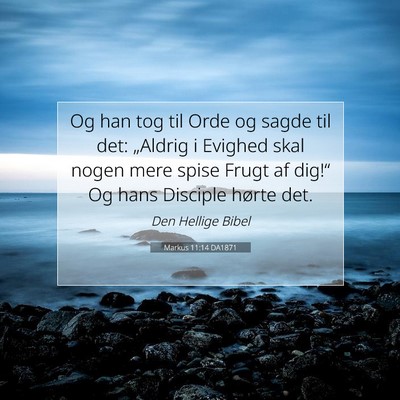 Picture 07 - Markus 11:14 DA1871 - Og han tog til Orde og sagde til det: „Aldrig i - Bible Verse Picture
