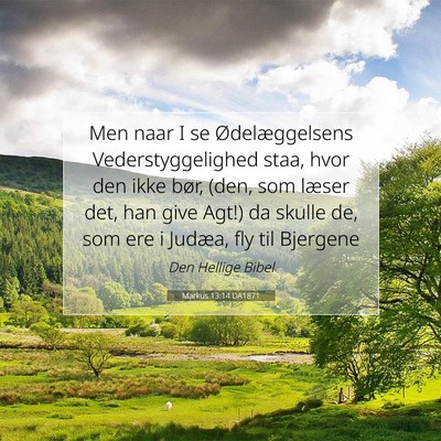 Picture 07 - Markus 13:14 DA1871 - Men naar I se Ødelæggelsens Vederstyggelighed - Bible Verse Picture