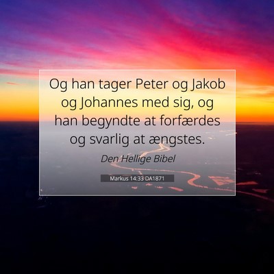 Picture 07 - Markus 14:33 DA1871 - Og han tager Peter og Jakob og Johannes med sig, - Bible Verse Picture