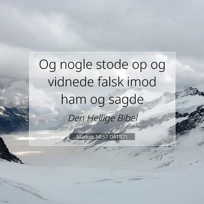 Picture 07 - Markus 14:57 DA1871 - Og nogle stode op og vidnede falsk imod ham og - Bible Verse Picture