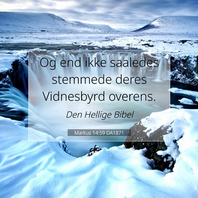 Picture 07 - Markus 14:59 DA1871 - Og end ikke saaledes stemmede deres Vidnesbyrd - Bible Verse Picture