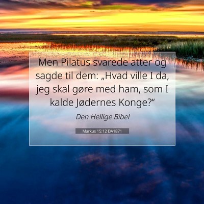 Picture 07 - Markus 15:12 DA1871 - Men Pilatus svarede atter og sagde til dem: - Bible Verse Picture