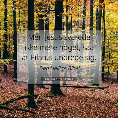 Picture 07 - Markus 15:5 DA1871 - Men Jesus svarede ikke mere noget, saa at Pilatus - Bible Verse Picture