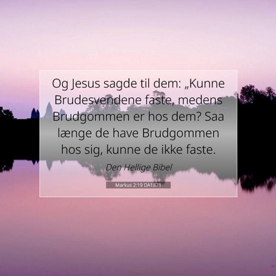 Picture 07 - Markus 2:19 DA1871 - Og Jesus sagde til dem: „Kunne Brudesvendene - Bible Verse Picture