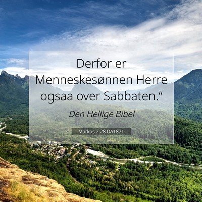 Picture 07 - Markus 2:28 DA1871 - Derfor er Menneskesønnen Herre ogsaa over - Bible Verse Picture