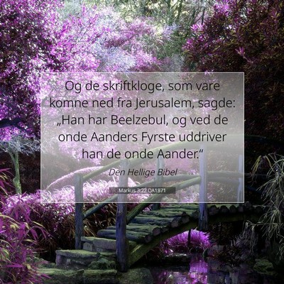 Picture 07 - Markus 3:22 DA1871 - Og de skriftkloge, som vare komne ned fra - Bible Verse Picture