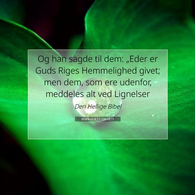 Picture 07 - Markus 4:11 DA1871 - Og han sagde til dem: „Eder er Guds Riges - Bible Verse Picture