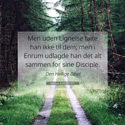 Picture 07 - Markus 4:34 DA1871 - Men uden Lignelse talte han ikke til dem; men i - Bible Verse Picture