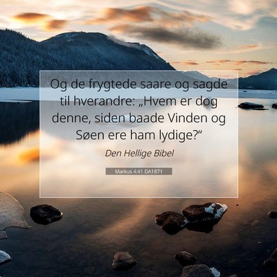 Picture 07 - Markus 4:41 DA1871 - Og de frygtede saare og sagde til hverandre: - Bible Verse Picture