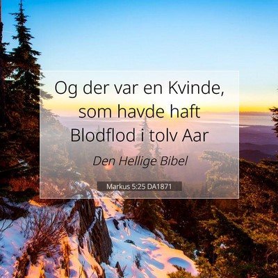 Picture 07 - Markus 5:25 DA1871 - Og der var en Kvinde, som havde haft Blodflod i - Bible Verse Picture