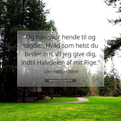 Picture 07 - Markus 6:23 DA1871 - Og han svor hende til og sagde: „Hvad som helst - Bible Verse Picture