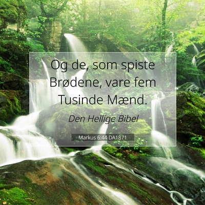 Picture 07 - Markus 6:44 DA1871 - Og de, som spiste Brødene, vare fem Tusinde - Bible Verse Picture