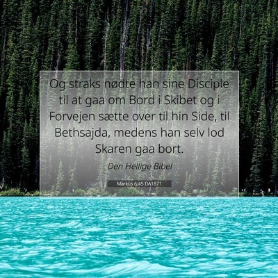 Picture 07 - Markus 6:45 DA1871 - Og straks nødte han sine Disciple til at gaa om - Bible Verse Picture