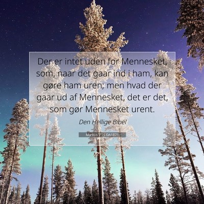 Picture 07 - Markus 7:15 DA1871 - Der er intet uden for Mennesket, som, naar det - Bible Verse Picture