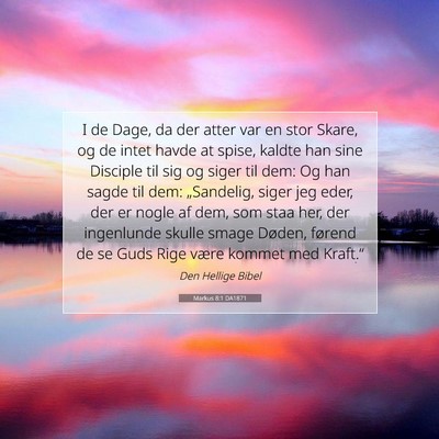 Picture 07 - Markus 8:1 DA1871 - I de Dage, da der atter var en stor Skare, og de - Bible Verse Picture